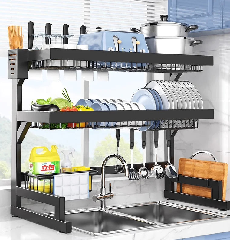 Retractable Storage Rack for Sink Dish Drain