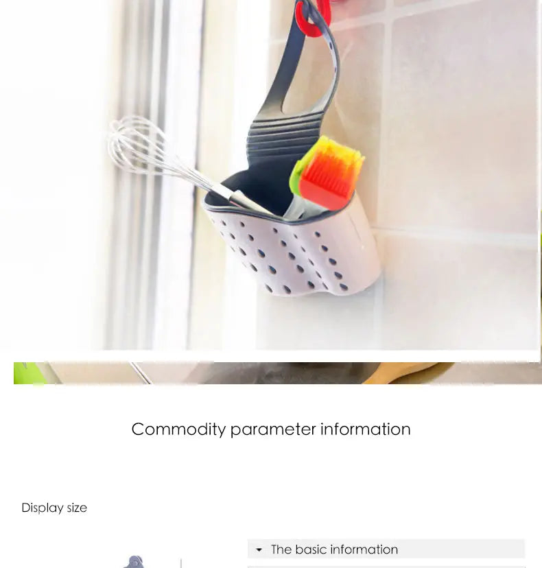 Kitchen Utensils Sink Drain Basket and Sponge Holder