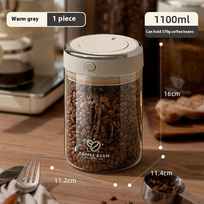 Vacuum-Sealed Coffee Bean Storage Canister – Airtight Freshness Keeper