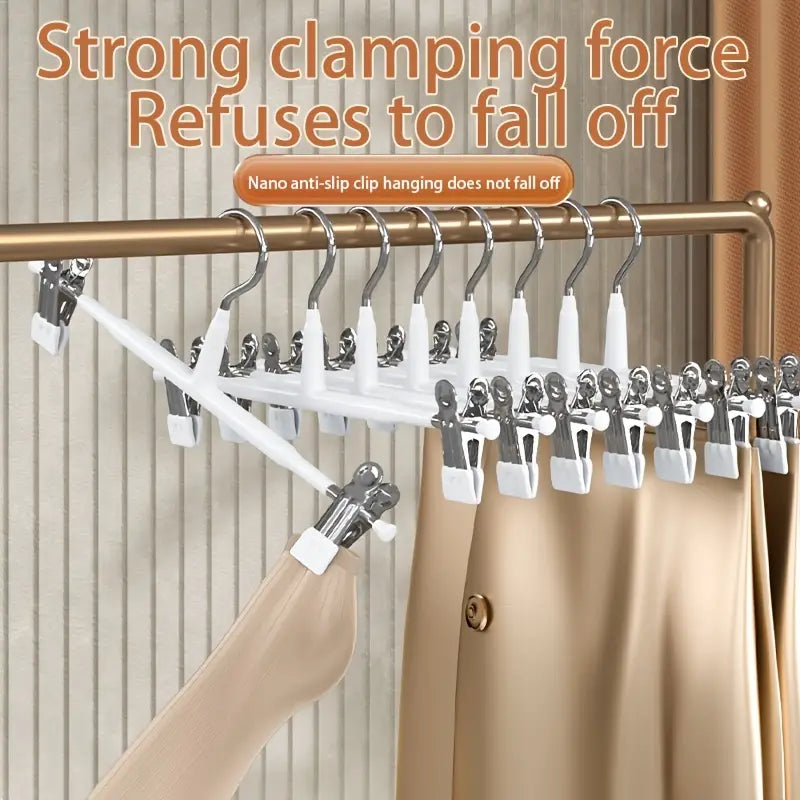 10 Pack Retractable Trouser Hanger Clips for Wardrobe