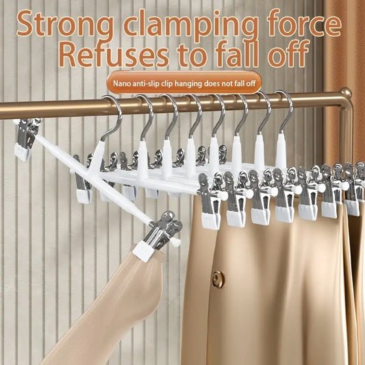 10 Pack Retractable Trouser Hanger Clips for Wardrobe