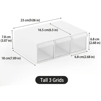 Under Desk Drawer Organizer Box with Multi-grid Storage