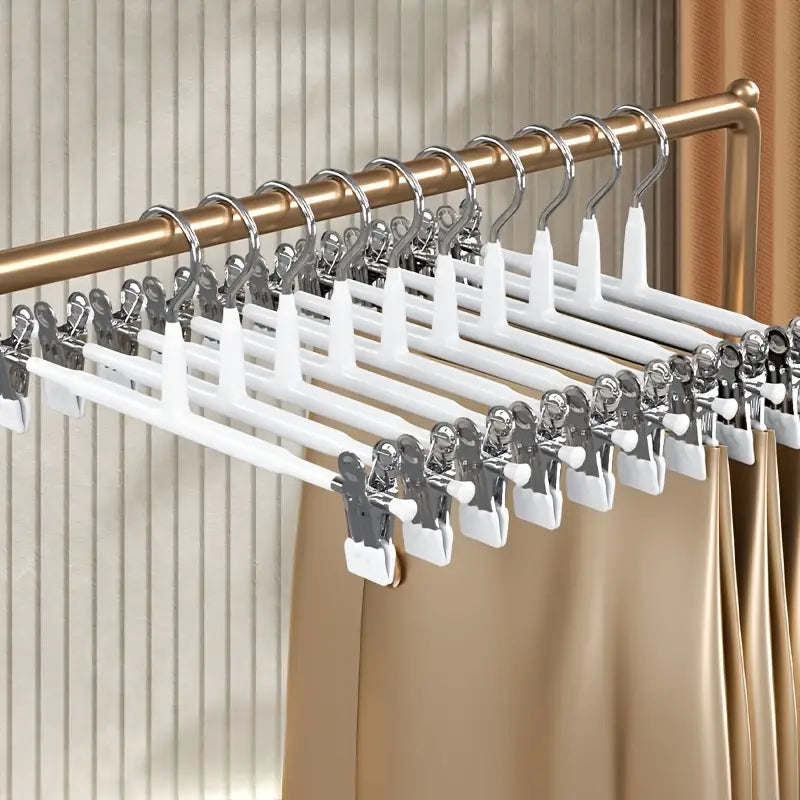 10 Pack Retractable Trouser Hanger Clips for Wardrobe