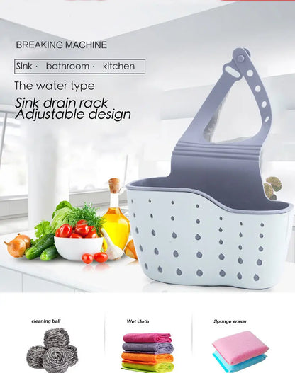 Kitchen Utensils Sink Drain Basket and Sponge Holder