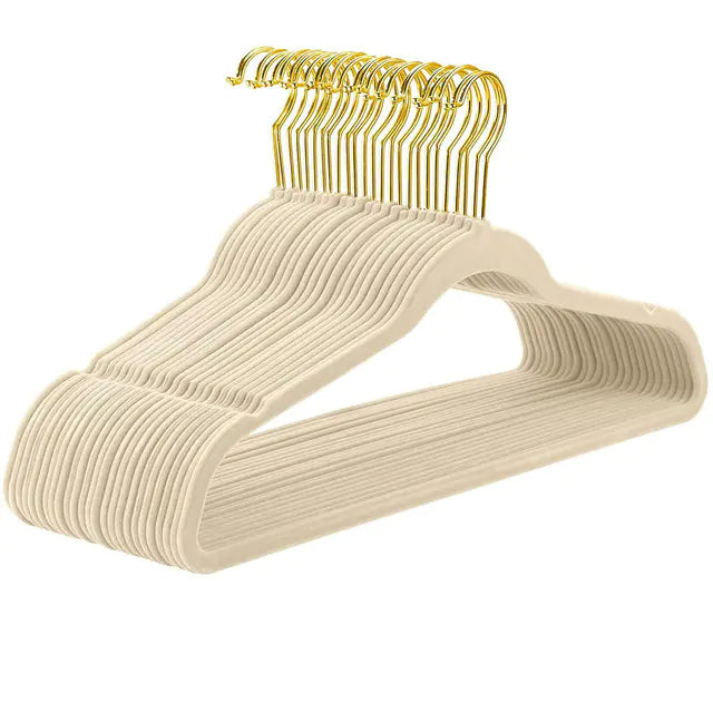 45CM Seamless Flocking Golden Magic Hanger for Wardrobe