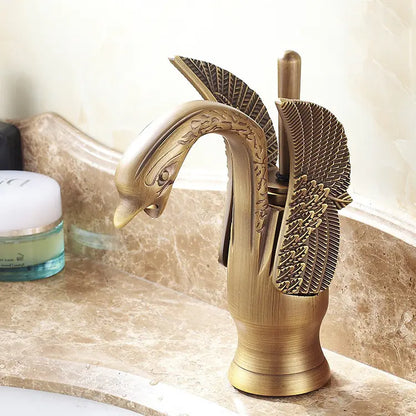 Antique-Style Brass Faucet for European Bathroom Sink