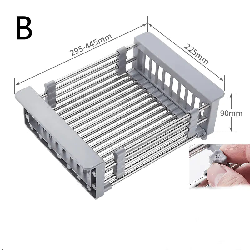 Retractable Kitchen Sink Rack for Dishes and Chopsticks