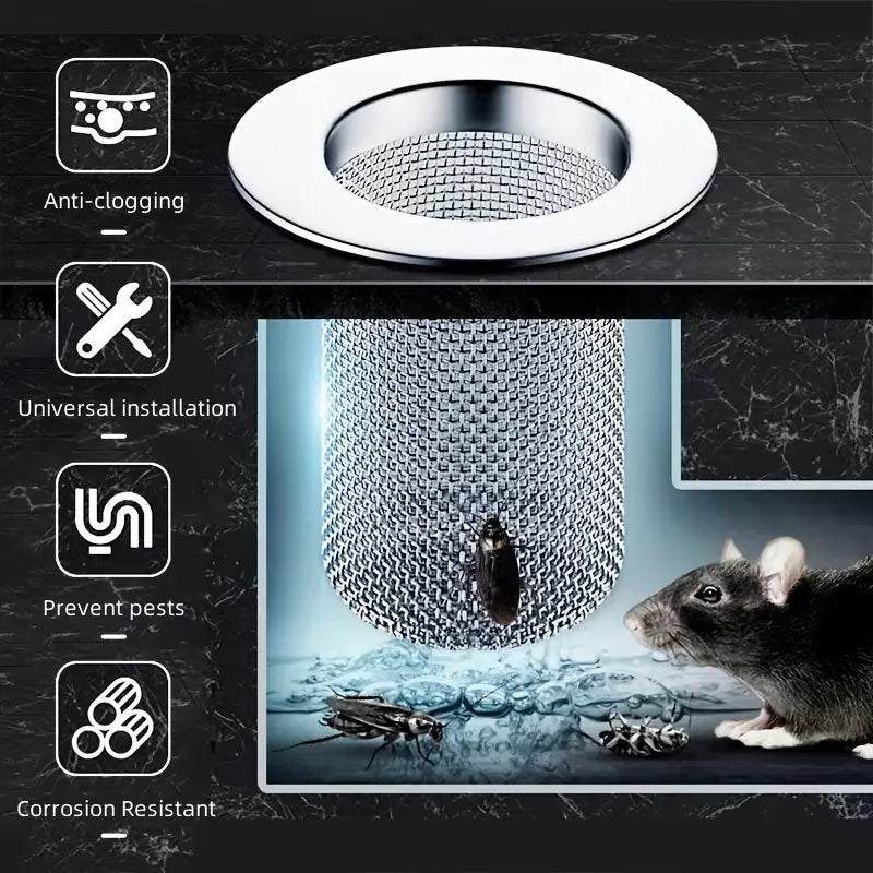 Stainless Steel Sink Drain Strainer Hair Trap Filter