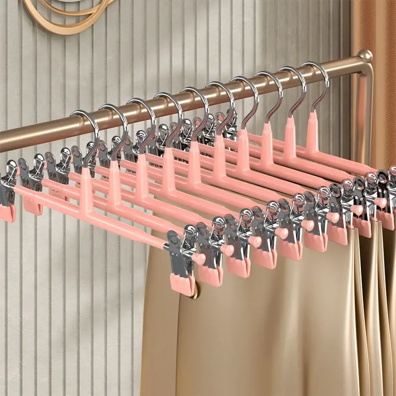 10 Pack Retractable Trouser Hanger Clips for Wardrobe