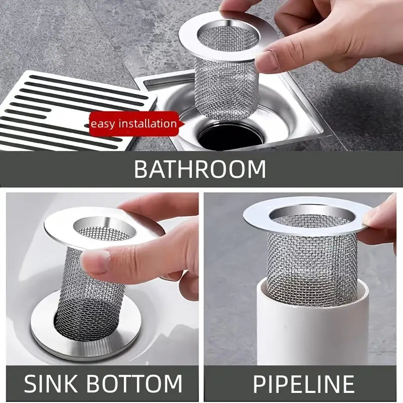 Stainless Steel Sink Drain Strainer Hair Trap Filter