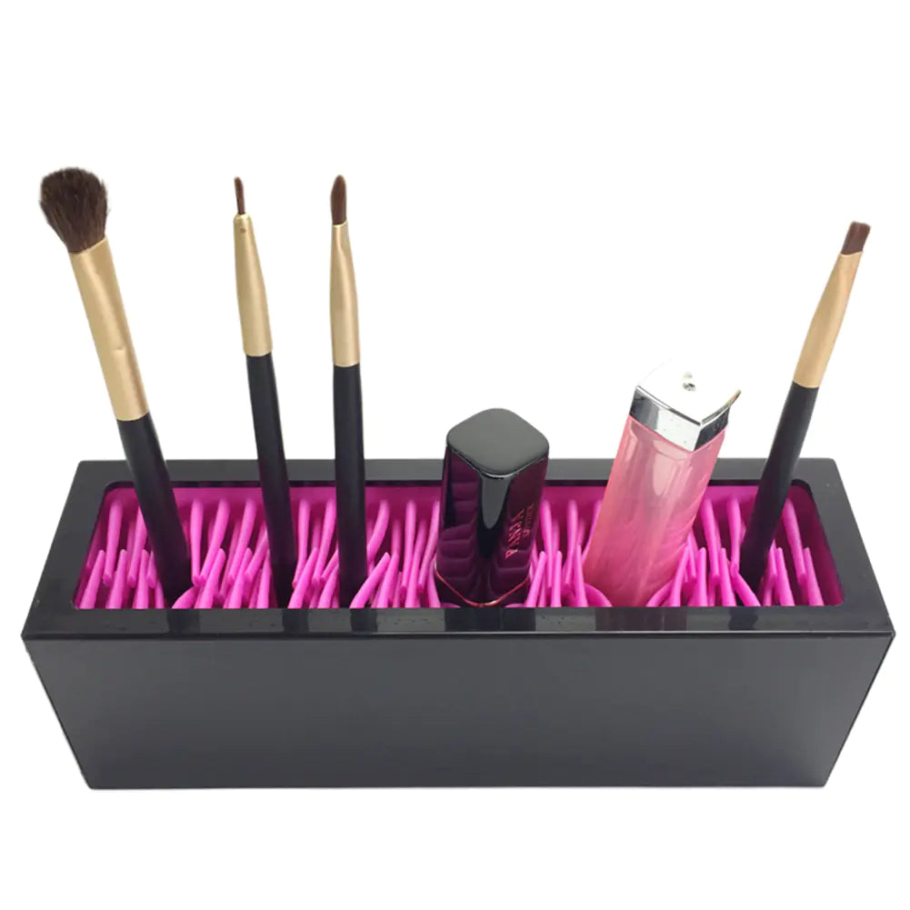 Silicone Makeup Brush Organizer and Desk Storage Box