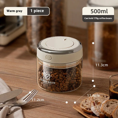 Vacuum-Sealed Coffee Bean Storage Canister – Airtight Freshness Keeper