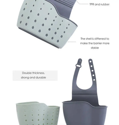 Kitchen Utensils Sink Drain Basket and Sponge Holder
