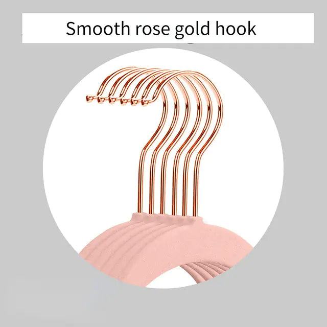 45CM Seamless Flocking Golden Magic Hanger for Wardrobe